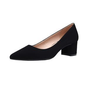 Women’s Chunky Low Block Heels Closed Toe Dress Pumps Shoes